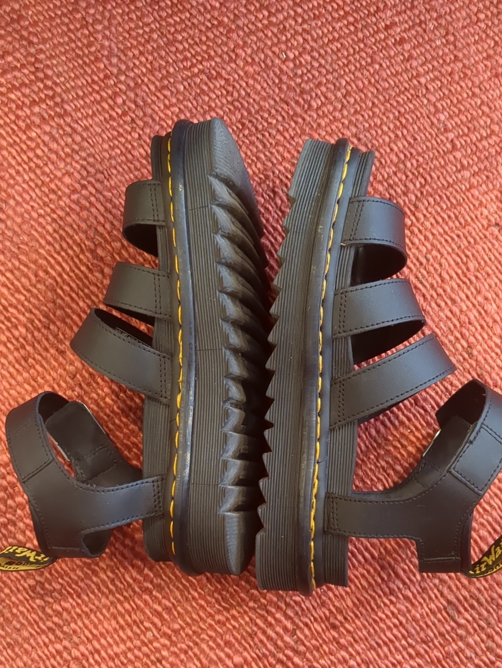 Dr. Martens Black Blaire Flatform Sandals 38 Size 7 - Picture 6 of 12